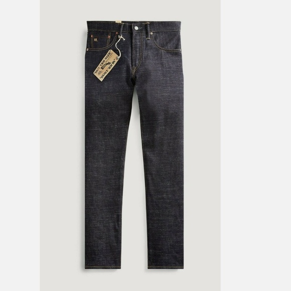 RRL Slim Flit Limited-Edition Rigid Raw Denim Jeans Made USA oz 34 W Wool Blend - Picture 4 of 6